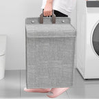 Foldable Adhesive Laundry Basket Wall-Mounted Clothes Hamper & Organiser