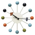 Mid-Century Starburst Wall Clock with Wooden Balls, 33.02 cm - product view 1
