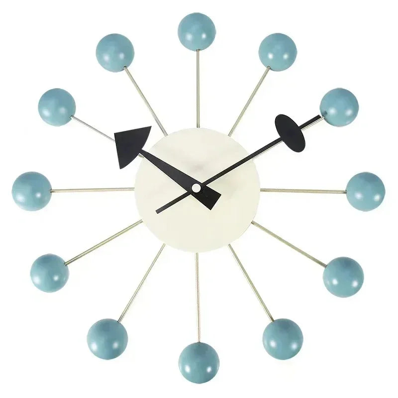 Mid-Century Starburst Wall Clock with Wooden Balls, 33.02 cm - product view 13