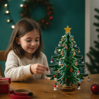 Wooden Christmas Tree Advent Calendar with LED Lights
