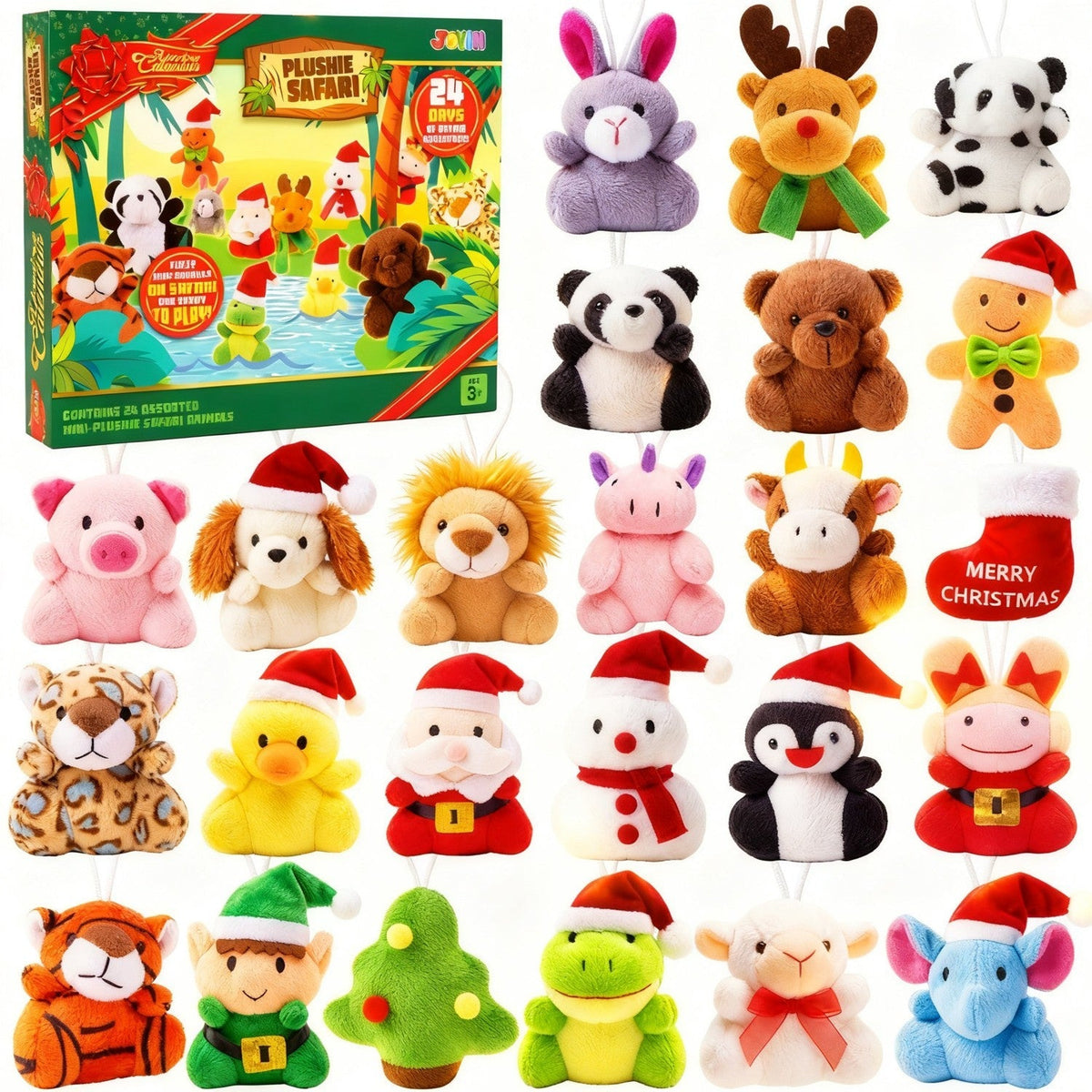 Mini Plush Animal Advent Calendar with 24 Figures