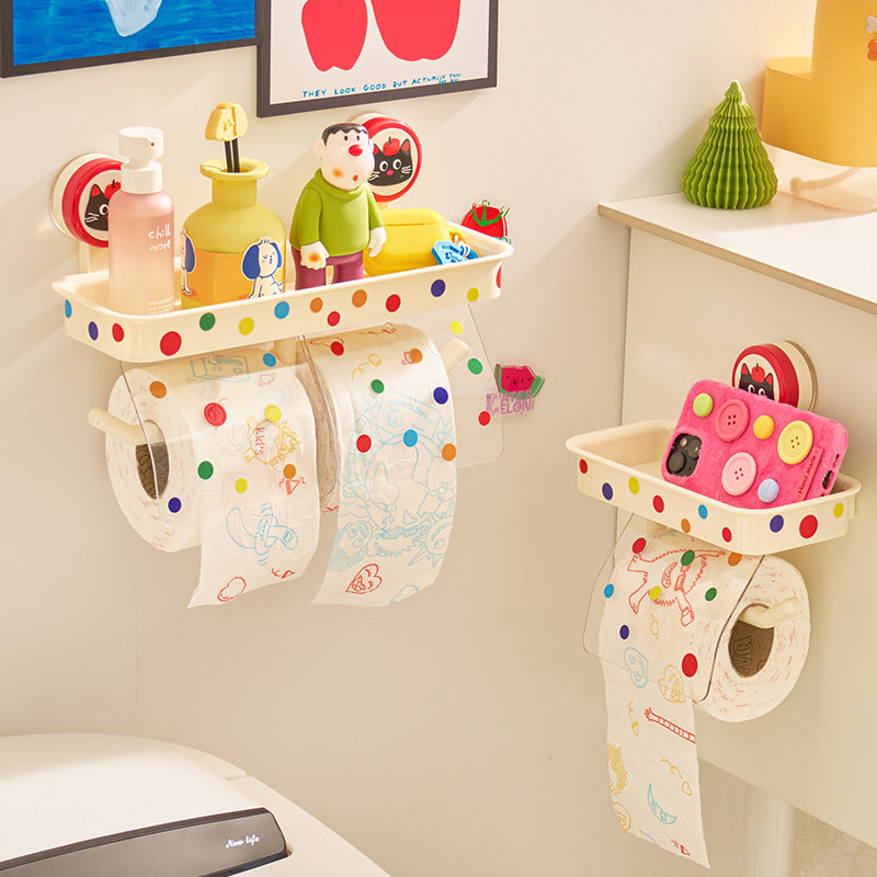 Suction-Cup Toilet Roll Holder with Cat Design