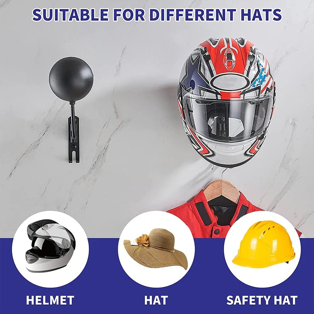 Wall-Mounted Motorcycle Helmet and Jacket Storage Rack — product view 3