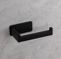 Adhesive Toilet Paper Holder, No-Drill Stainless Steel - Black