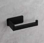 Adhesive Toilet Paper Holder, No-Drill Stainless Steel - Black