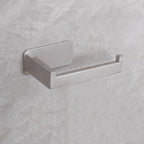 Adhesive Toilet Paper Holder, No-Drill Stainless Steel - Silver