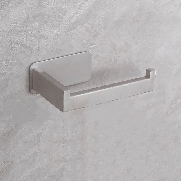 Adhesive Toilet Paper Holder, No-Drill Stainless Steel - Silver