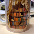 3D Bookshelf Ceramic Coffee Mug, Library-Inspired Design — product view 7
