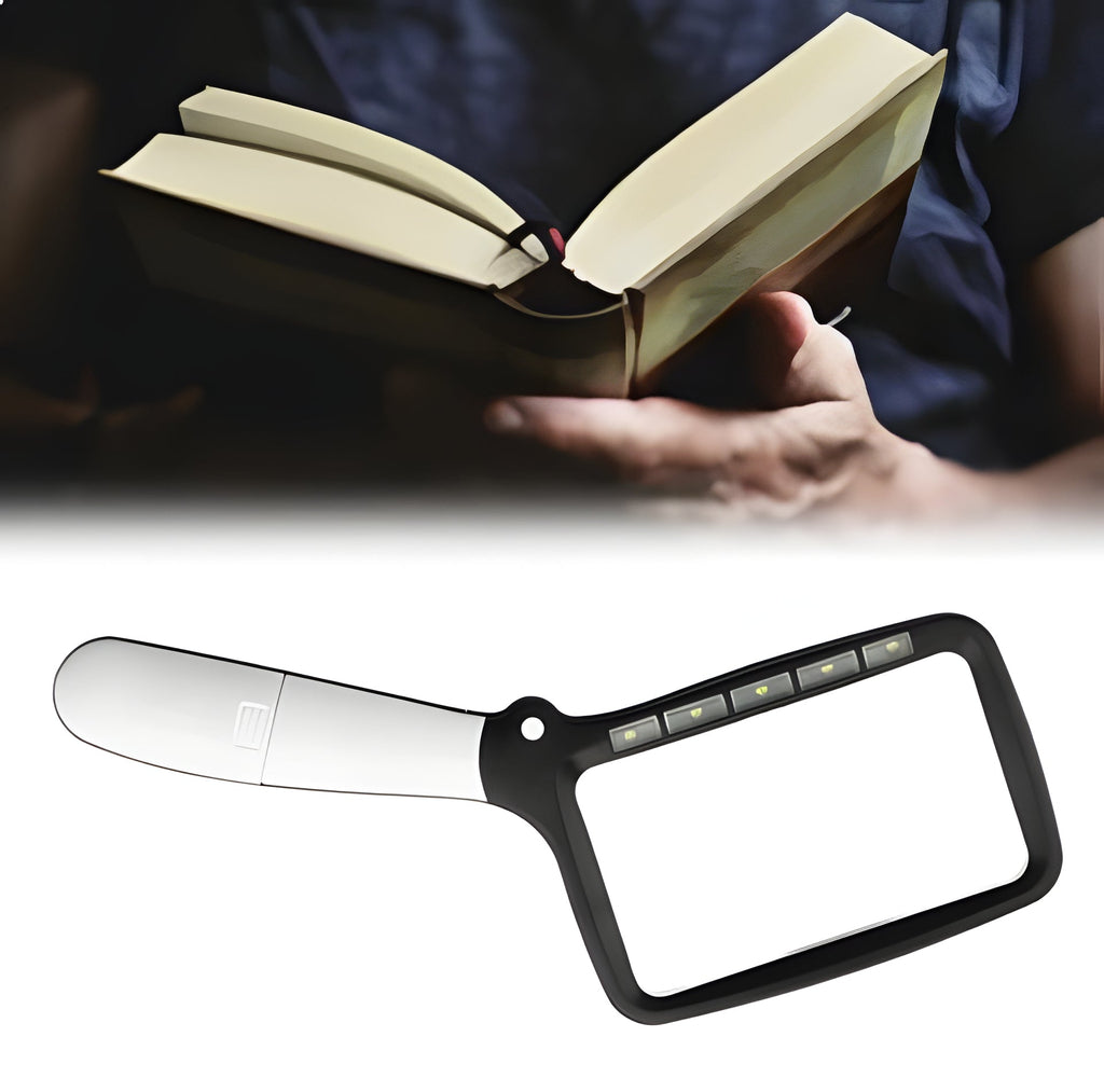 Handheld LED Reading Magnifier, 3x Lens with Five Lights — product view 2