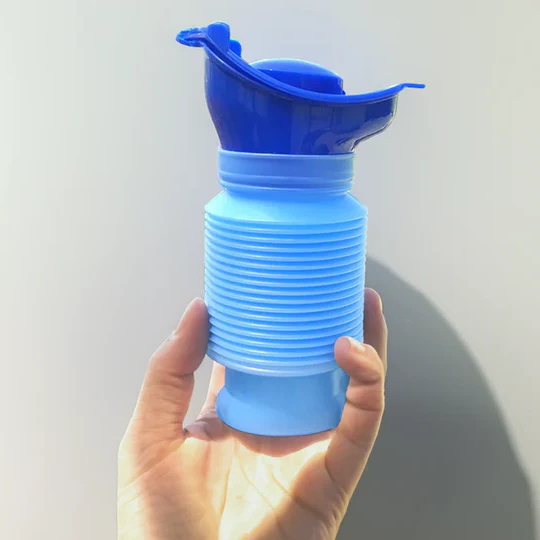 Portable Travel Urinal Bottle with Adapters and Flexible Hose — product view 1