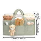 Boucle Fabric Nappy Storage Basket with Handles