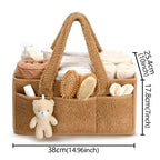 Boucle Fabric Nappy Storage Basket with Handles