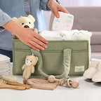 Boucle Fabric Nappy Storage Basket with Handles