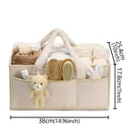 Boucle Fabric Nappy Storage Basket with Handles