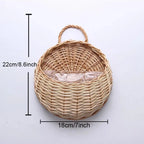 Woven Rattan Wall Planter Basket
