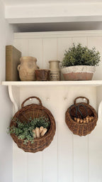 Woven Rattan Wall Planter Basket