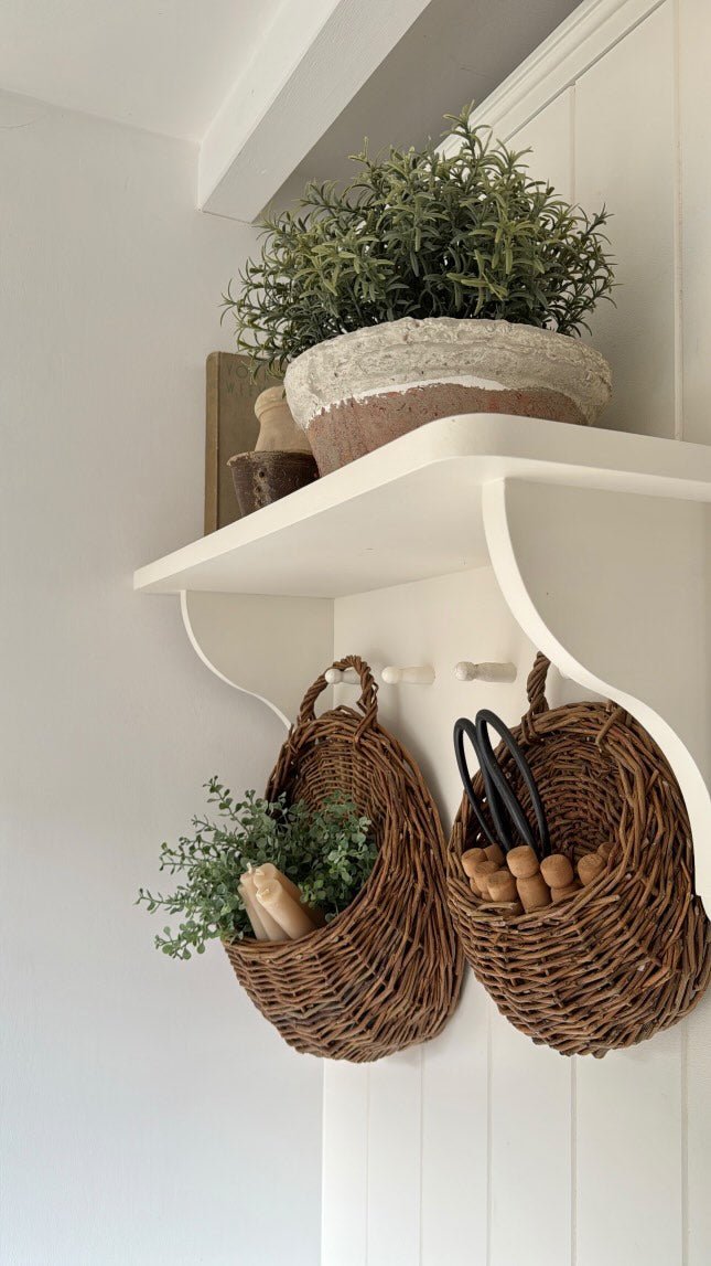 Woven Rattan Wall Planter Basket