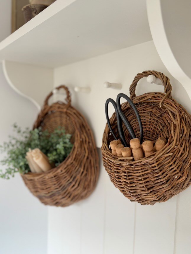 Woven Rattan Wall Planter Basket