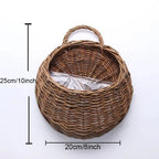 Woven Rattan Wall Planter Basket