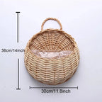 Woven Rattan Wall Planter Basket
