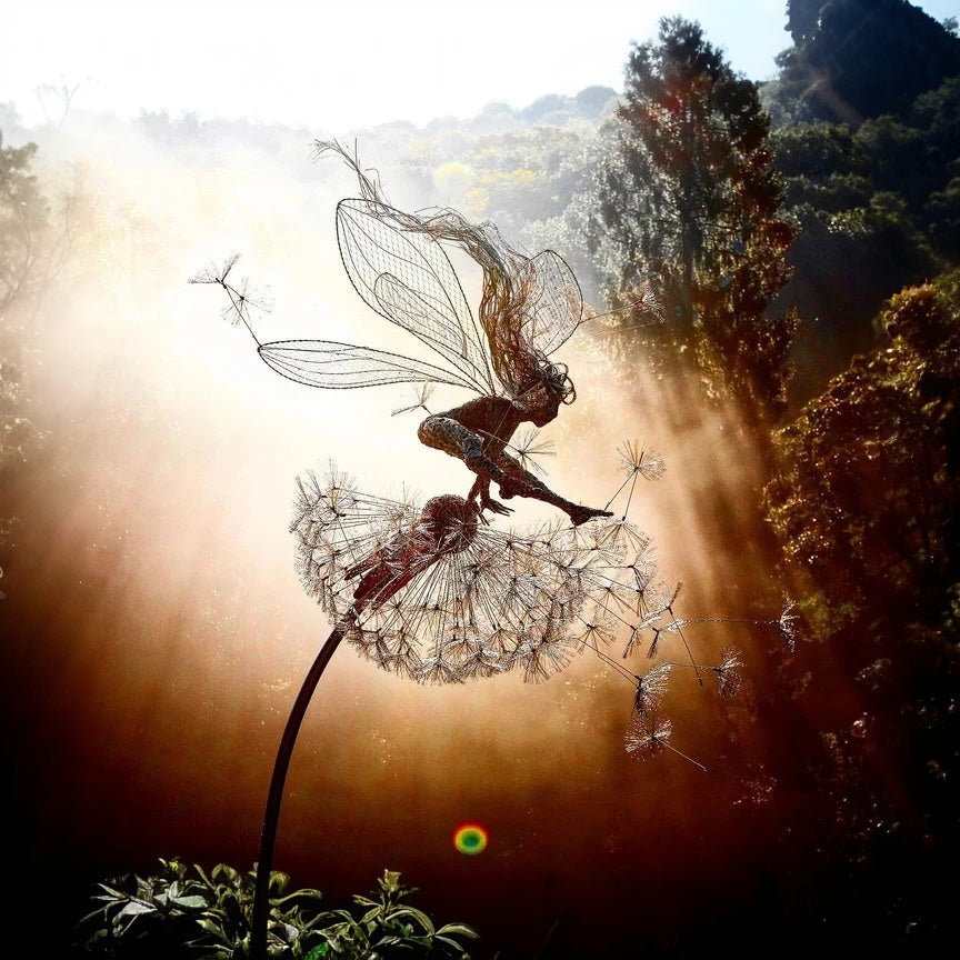 Metal Fairy and Dandelion Garden Stake Decoration — product view 1