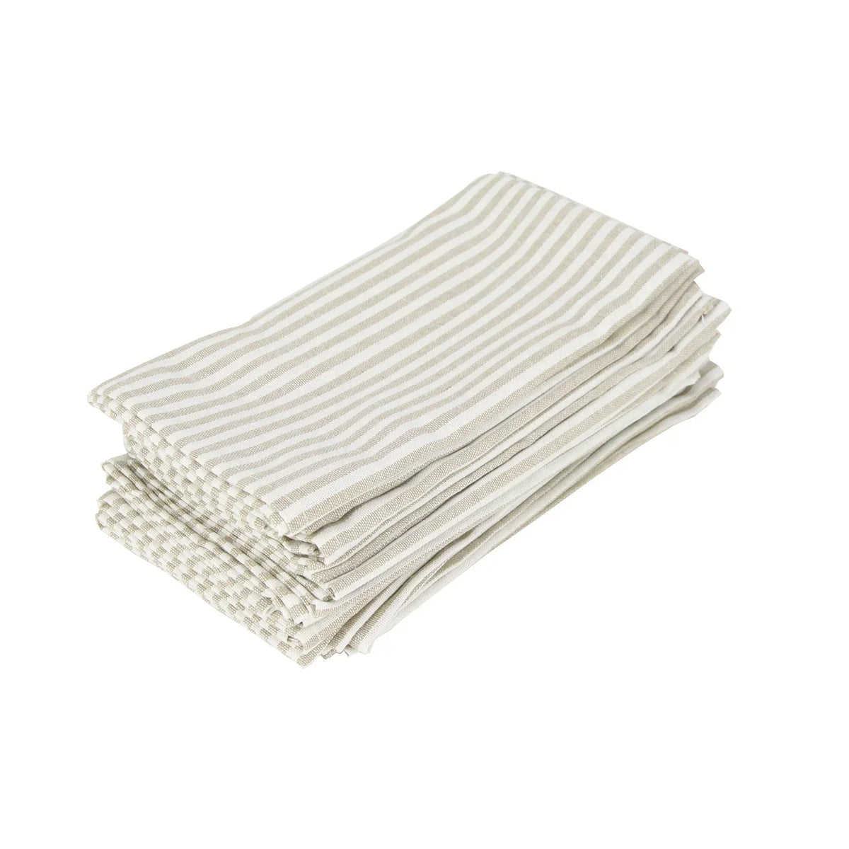 Striped Cotton Linen Dinner Napkins, Set of 12 – product image 1