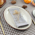 Striped Cotton Linen Dinner Napkins, Set of 12 – product image 5