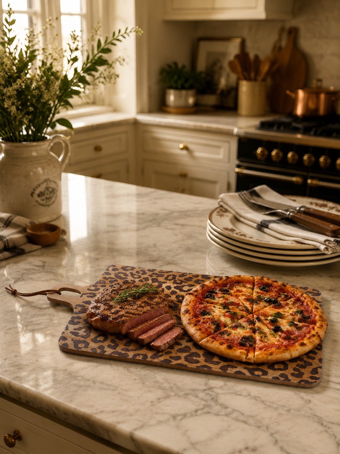 Leopard Print Sapele Wood Serving Board