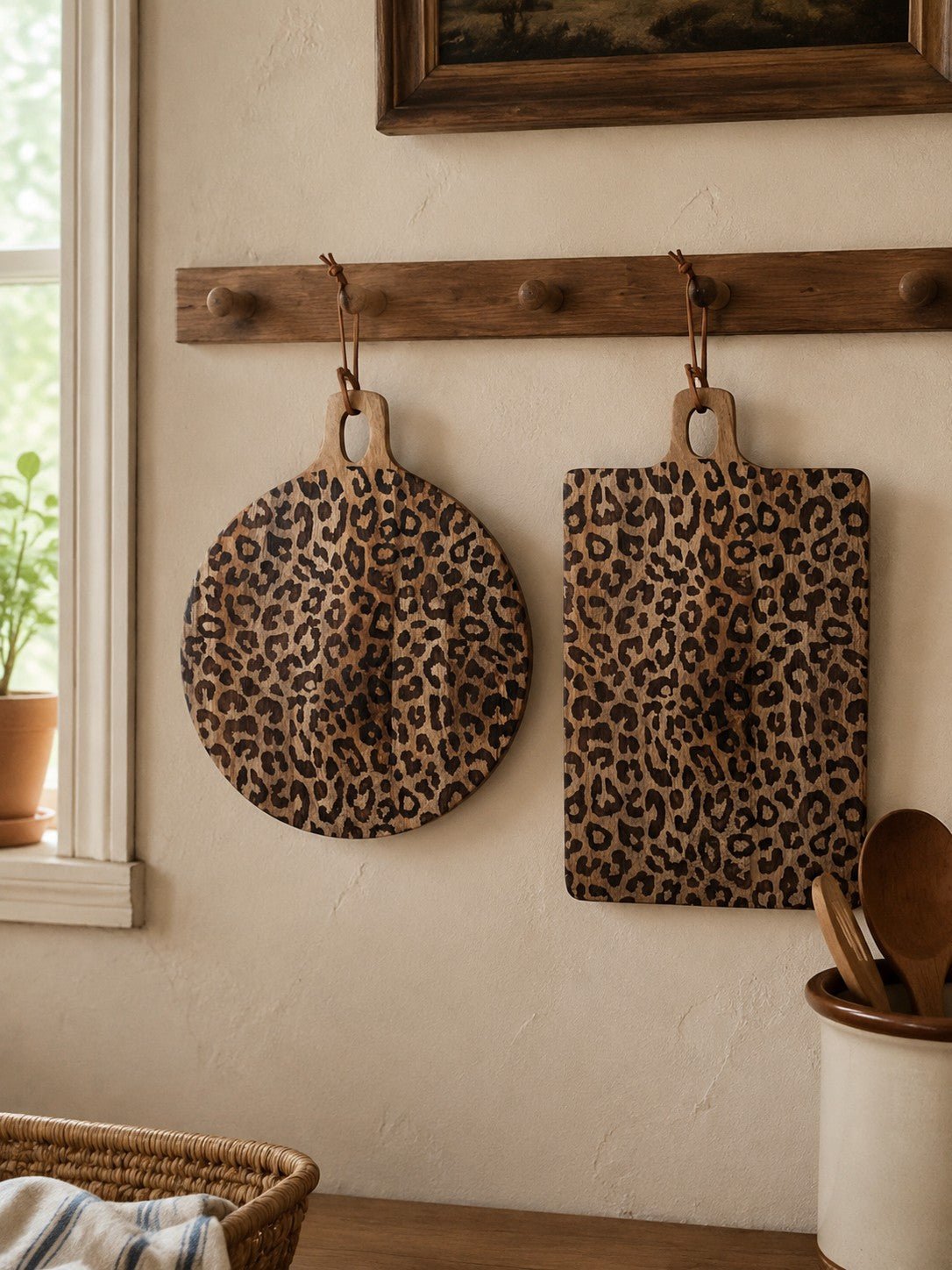 Leopard Print Sapele Wood Serving Board