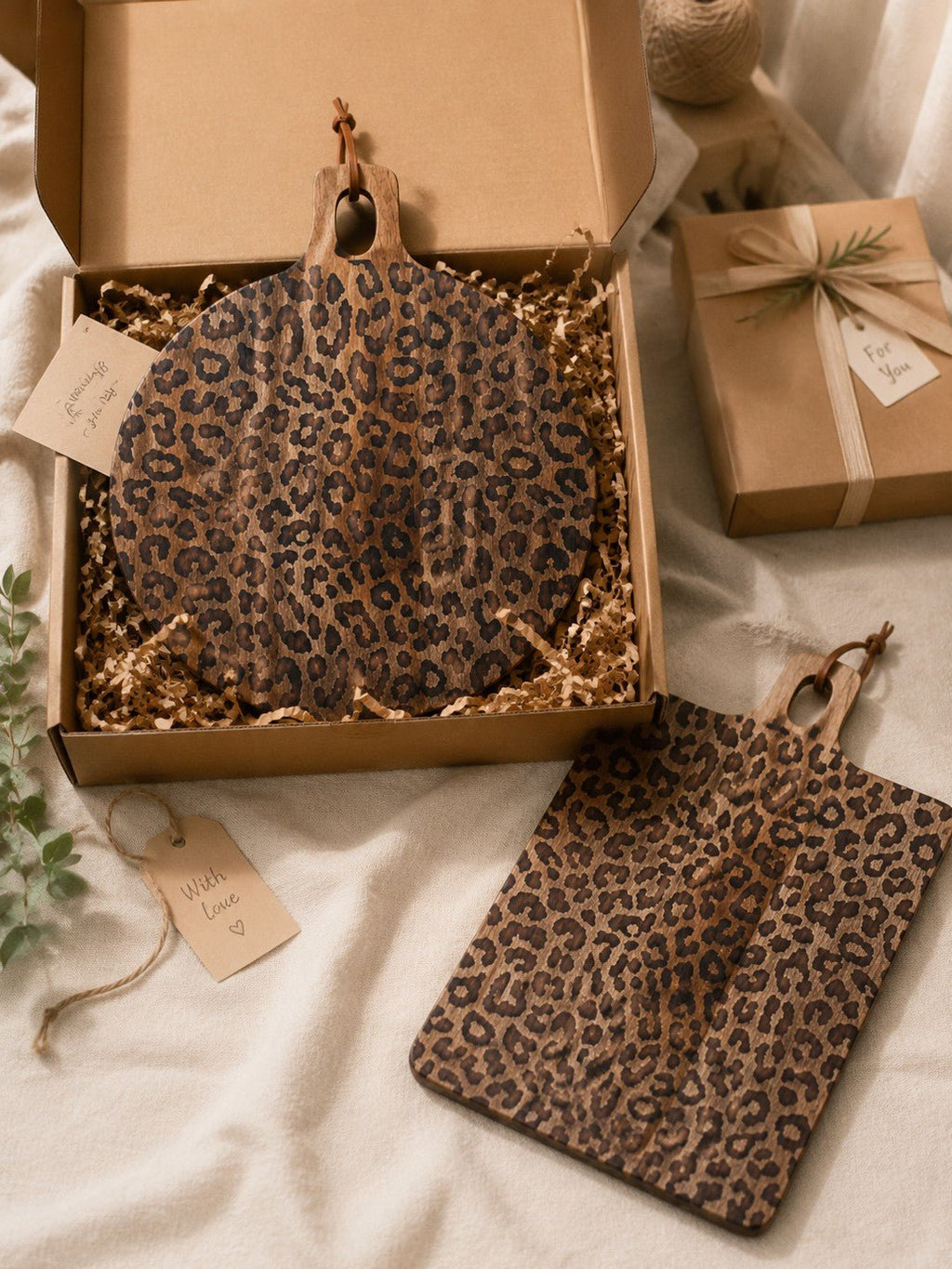 Leopard Print Sapele Wood Serving Board