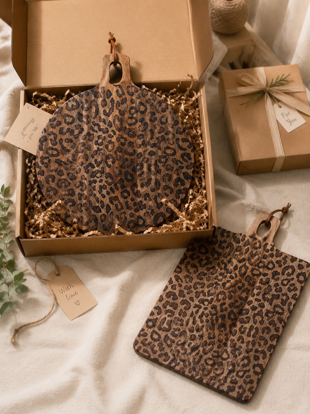 Leopard Print Sapele Wood Serving Board