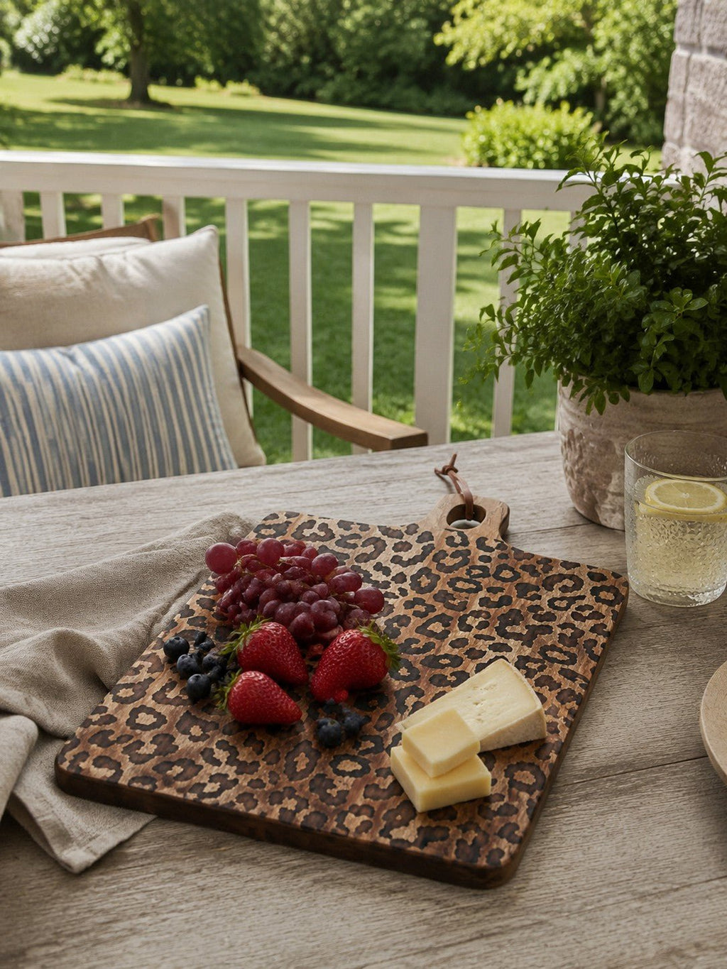 Leopard Print Sapele Wood Serving Board