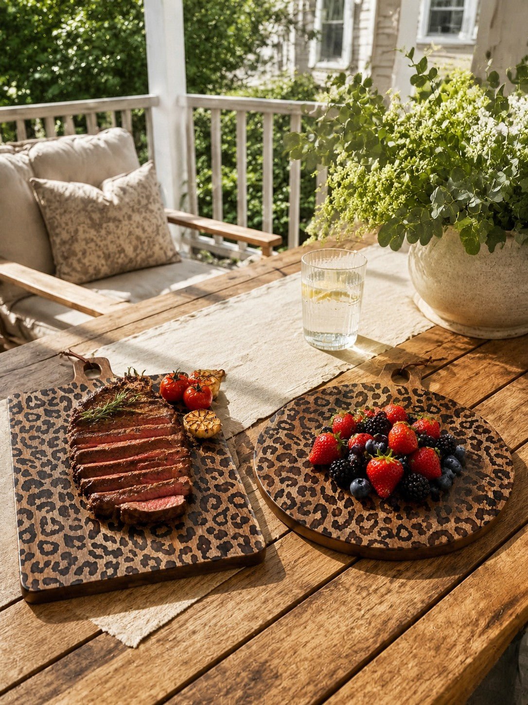 Leopard Print Sapele Wood Serving Board
