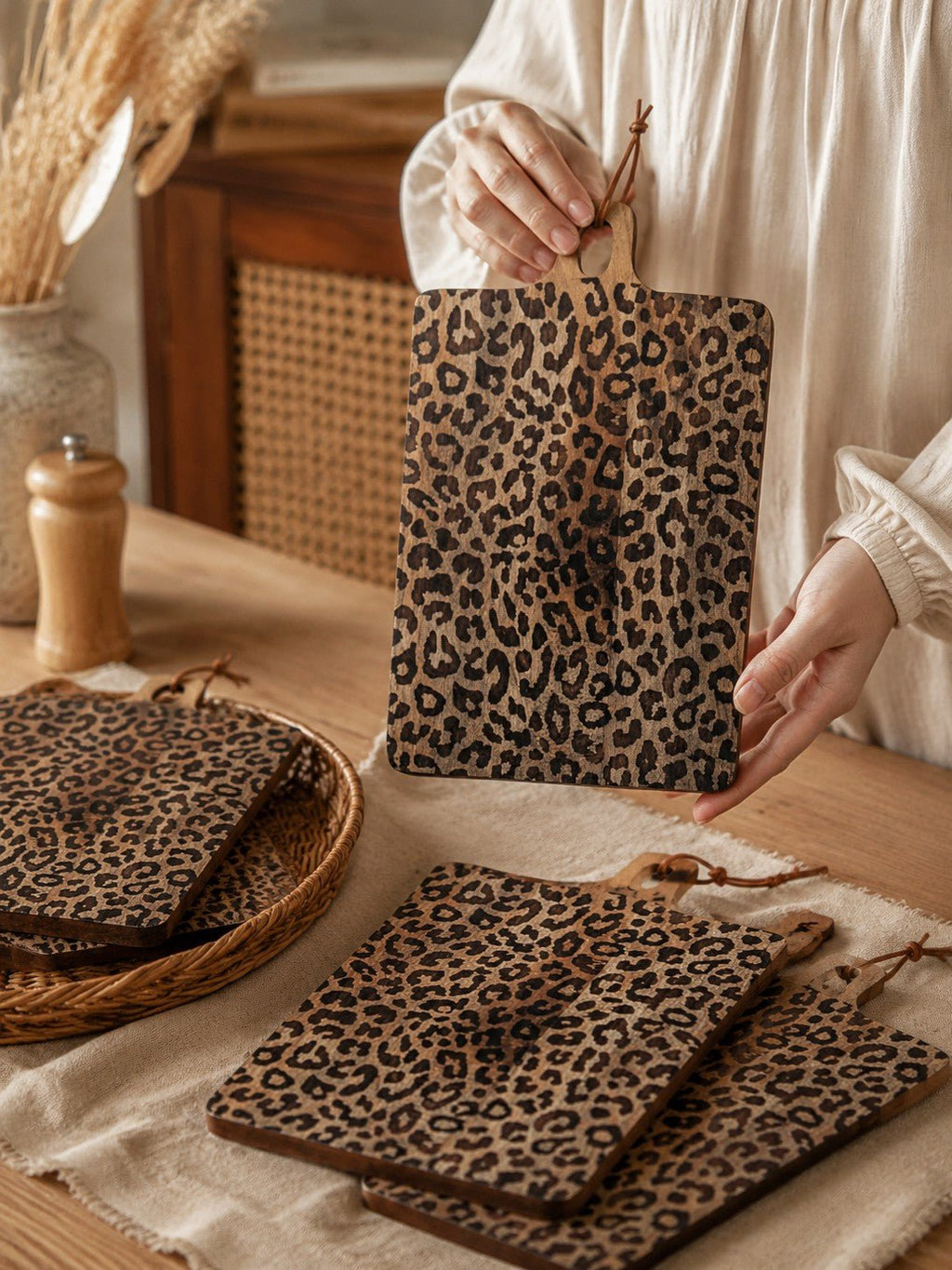 Leopard Print Sapele Wood Serving Board