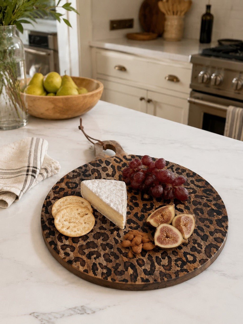 Leopard Print Sapele Wood Serving Board