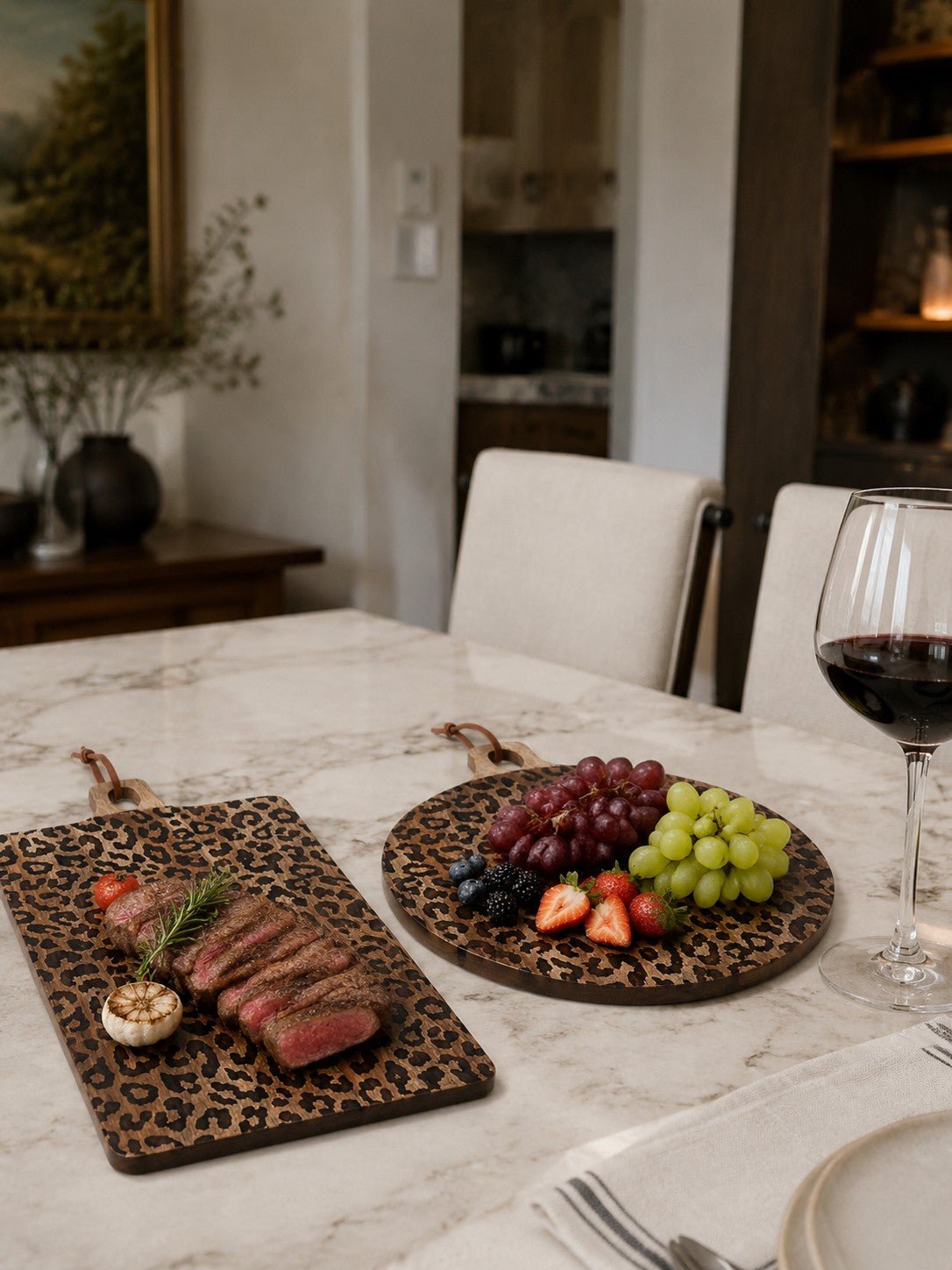 Leopard Print Sapele Wood Serving Board
