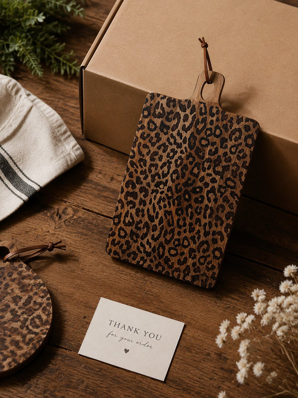 Leopard Print Sapele Wood Serving Board