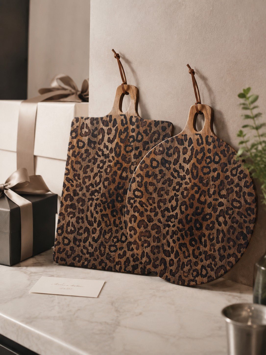 Leopard Print Sapele Wood Serving Board