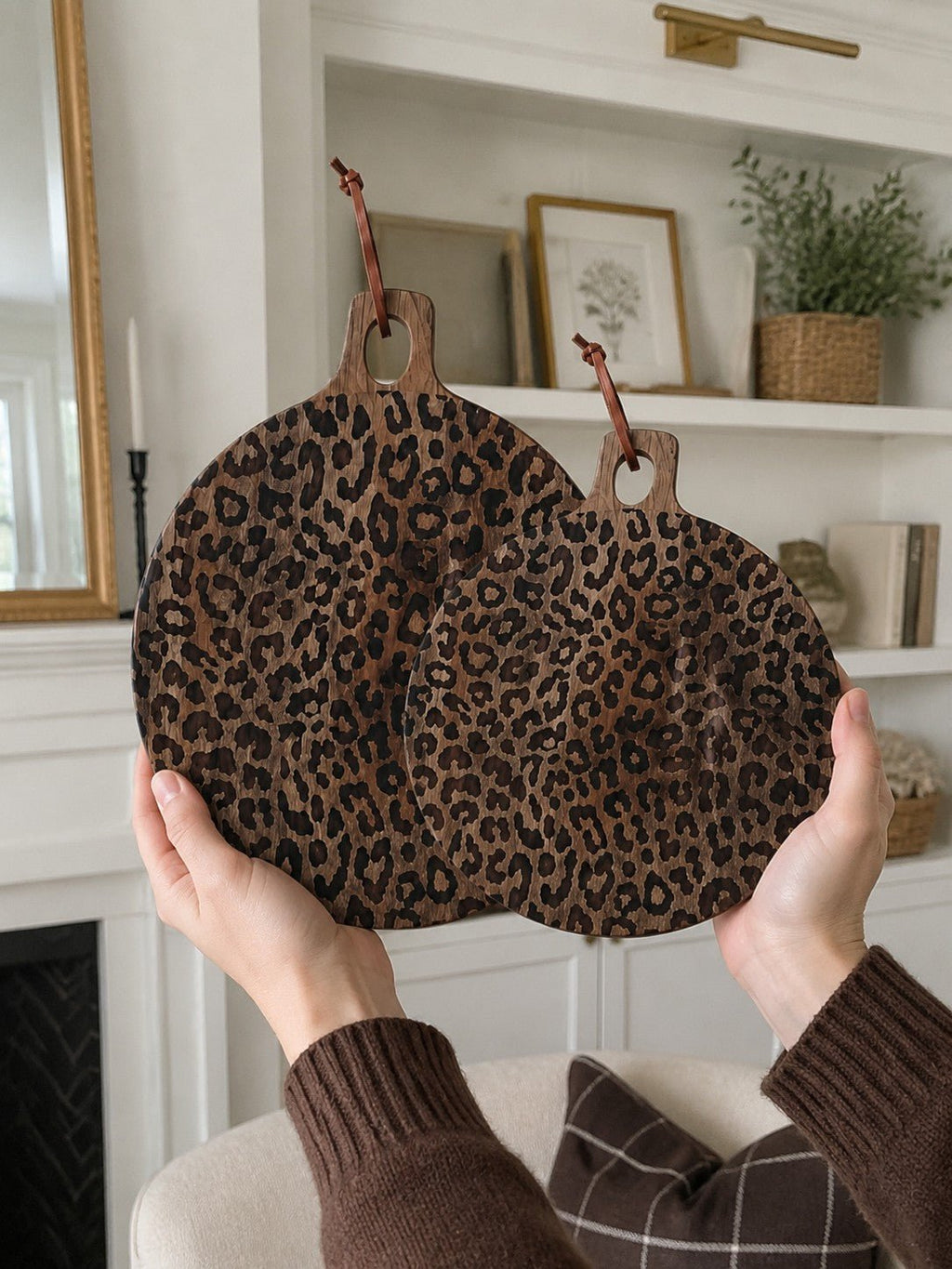 Leopard Print Sapele Wood Serving Board