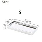 Silver Finish Rectangular Ceramic Display Tray