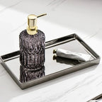 Silver Finish Rectangular Ceramic Display Tray