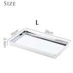 Silver Finish Rectangular Ceramic Display Tray