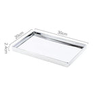 Silver Finish Rectangular Ceramic Display Tray