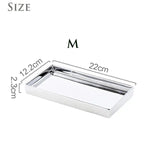 Silver Finish Rectangular Ceramic Display Tray