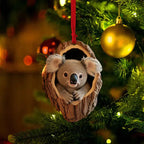 Animal Christmas Tree Ornaments, Set of 2