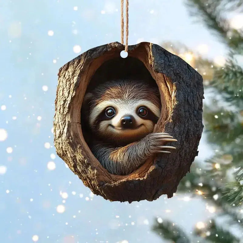 Animal Christmas Tree Ornaments, Set of 2