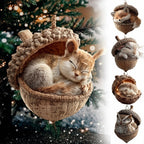 Woodland Animal Plush Christmas Hanging Ornament