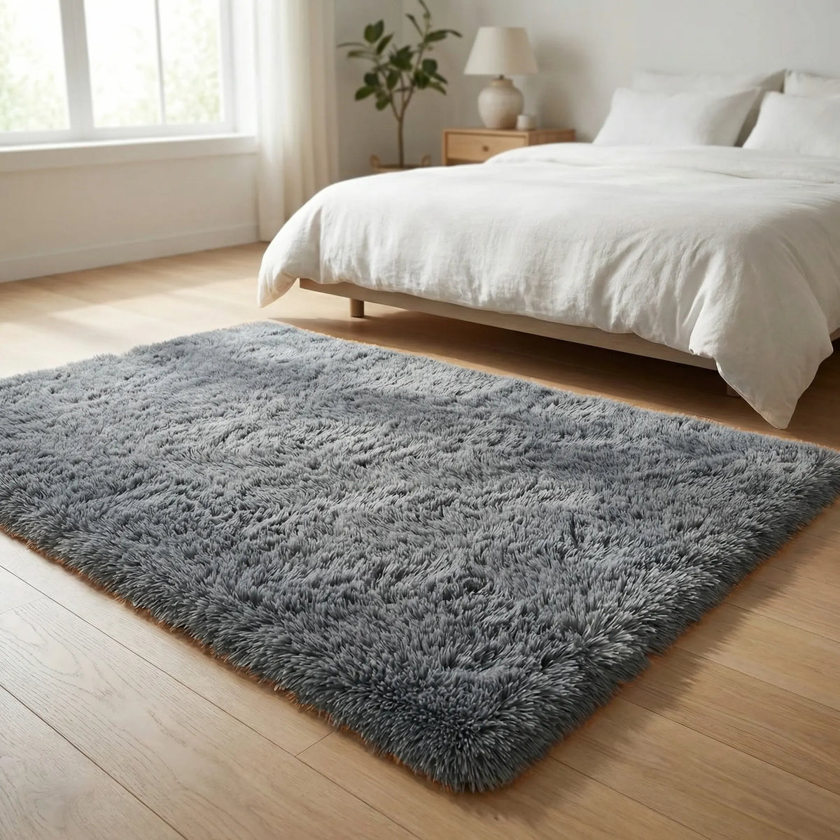 Persian-Style Rectangular Rug with Non-Slip Backing