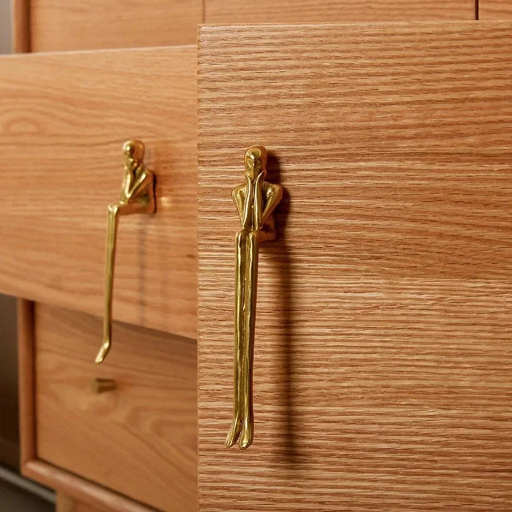 Sculptural Solid Brass Cabinet Handle