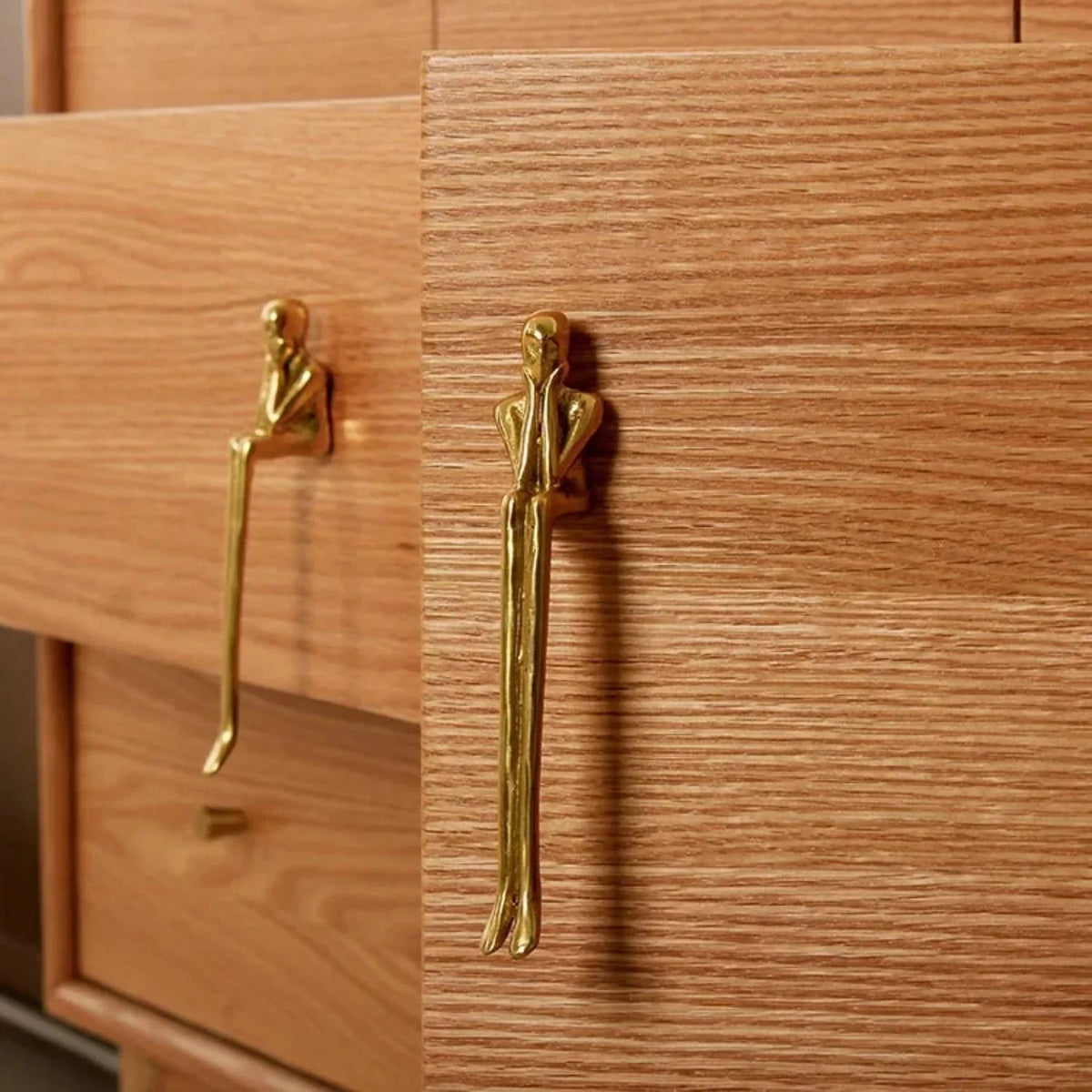 Sculptural Solid Brass Cabinet Handle